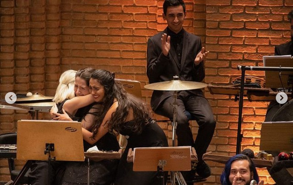Percussionista ficou emocionada ao ser anunciada como vencedora — Foto: Andressa Daniella/Arquivo Pessoal