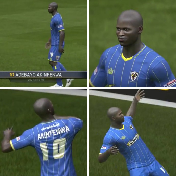 Adebayo Akinfenwa, jogador mais forte do mundo, no Fifa 15 (Foto: Reprodução)