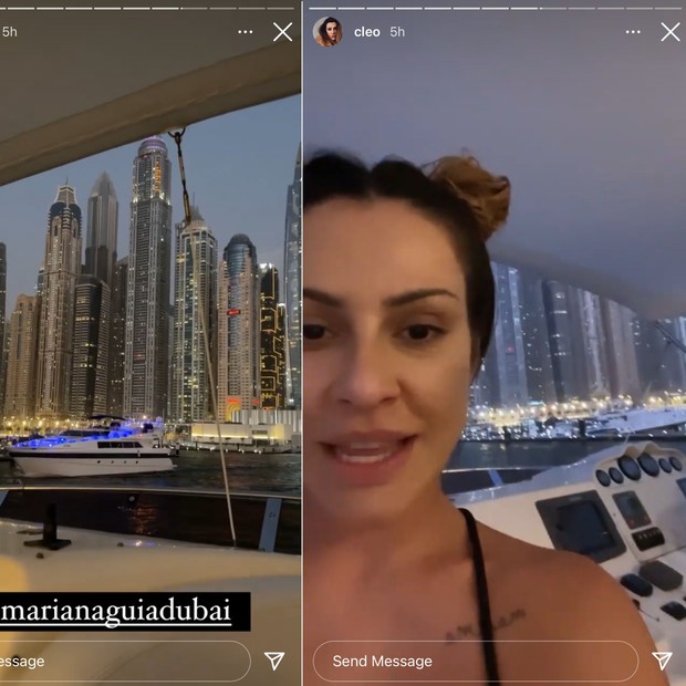 Cleo fez um passeio de barco por Dubai (Foto: Reprodução Instagram)