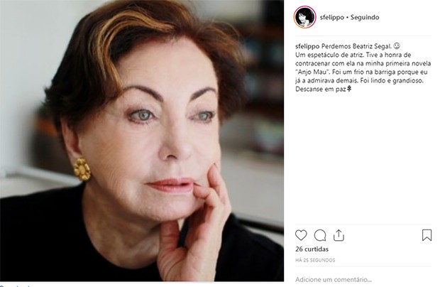 Famosos lamentam morte de Beatriz Segall (Foto: Reprodução/Instagram)