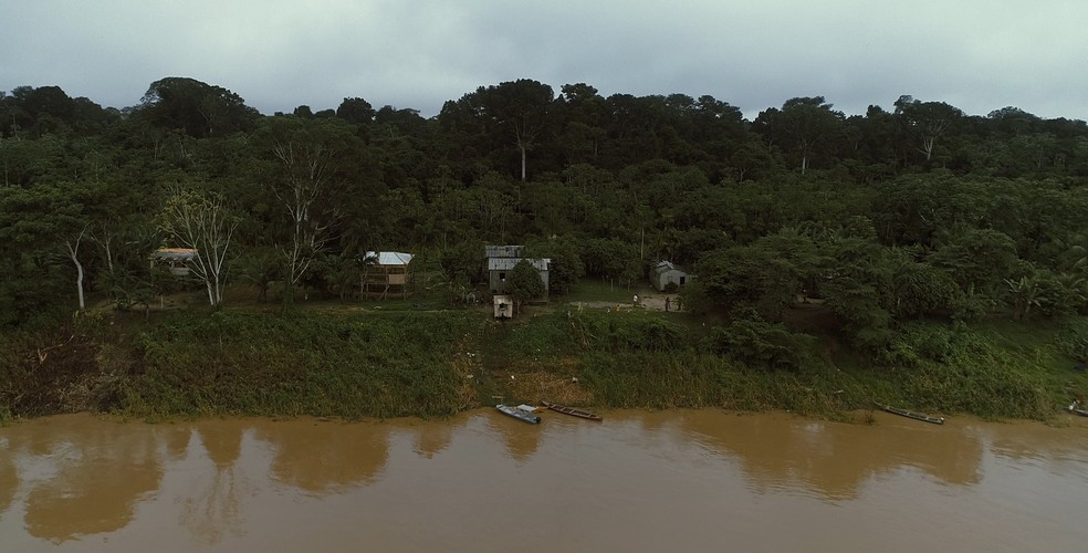 Comunidade Mutum, no Médio Madeira - imagem de drone — Foto: Ruan Gabriel/Rede Amazônica