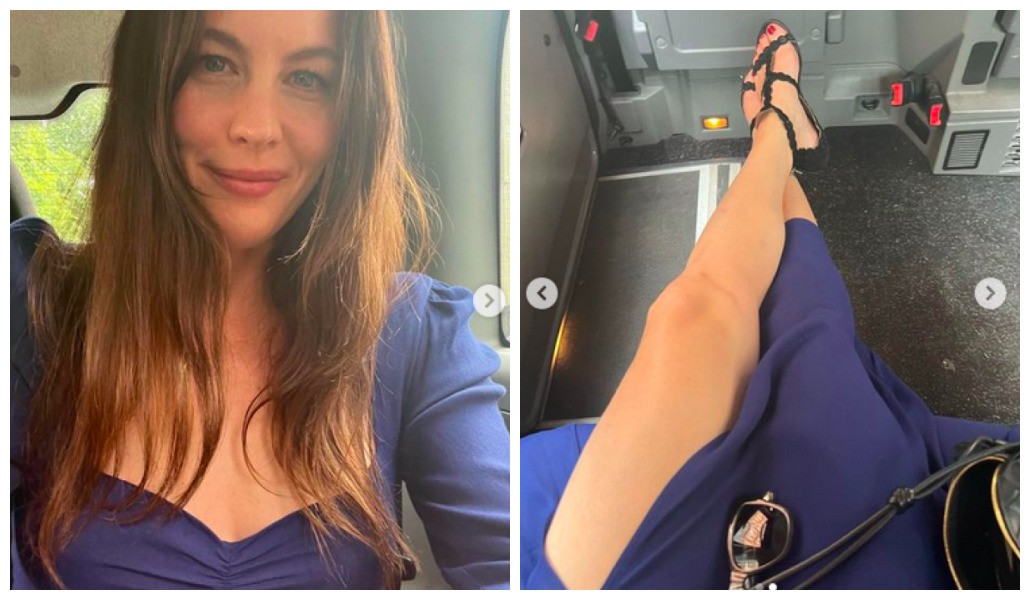 A atriz Liv Tyler em passeio de táxi por Londres (Foto: Instagram)