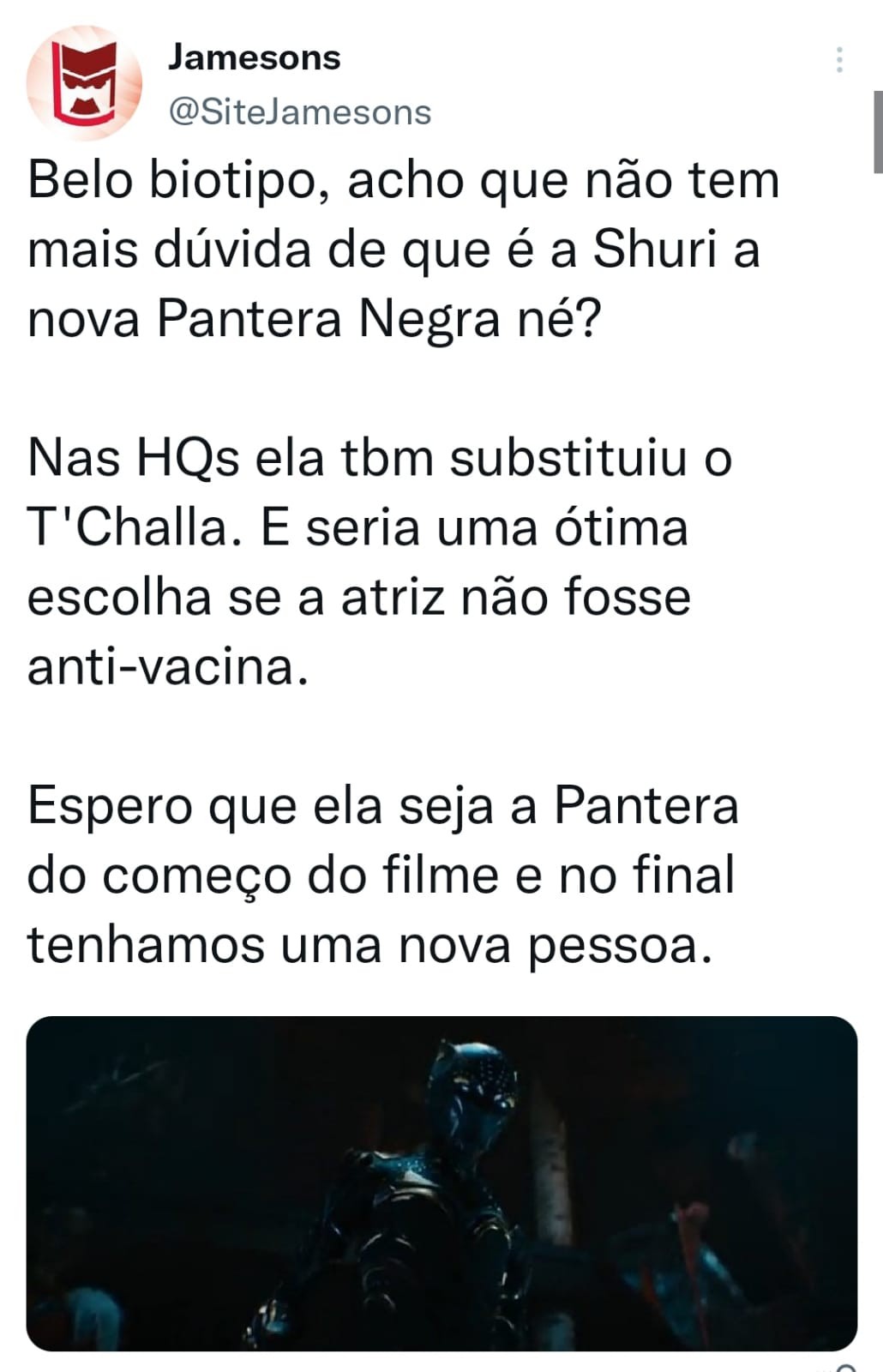 Fãs apontam para semelhanças do novo Pantera Negra com Shuri (Foto: Reprodução/Twitter)