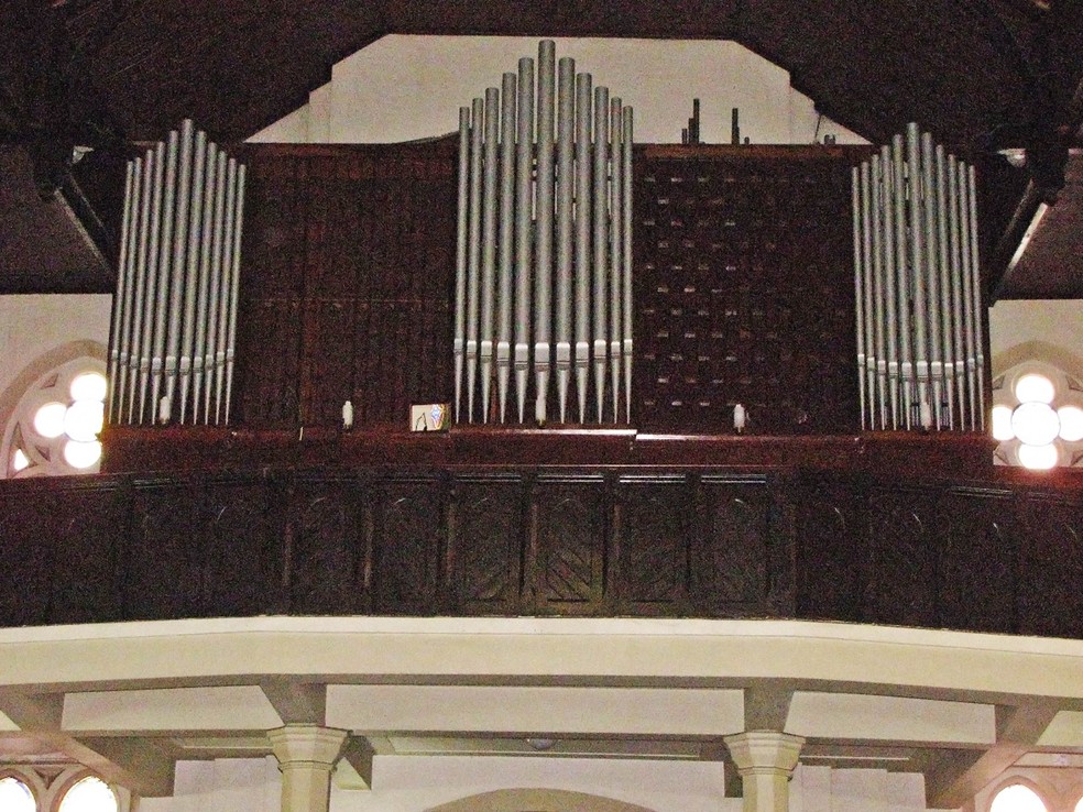 Foto de arquivo mostra o Ã³rgÃ£o da Igreja EvangÃ©lica Luterana de SÃ£o Paulo (Foto: DÃ©bora Ludwig/Arquivo pessoal)