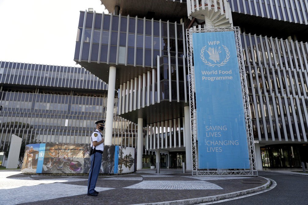 Sede do Programa Mundial de Alimentos da ONU, em Roma, em imagem de 9 de outubro de 2020 — Foto: AP