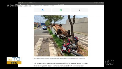 Acidente em Araguaína entre carro e motocicleta é destaque no g1 Tocantins