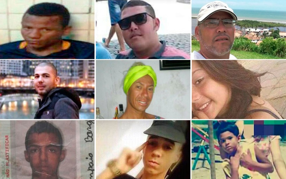 Rostos de algumas pessoas mortas na Bahia entre 21 e 27 de agosto de 2017. — Foto: Montagem/G1