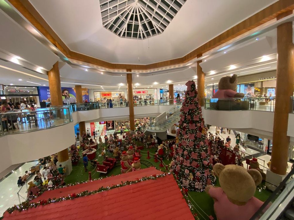Decoração do Natal Shopping para o Natal — Foto: Augusto César Gomes/g1