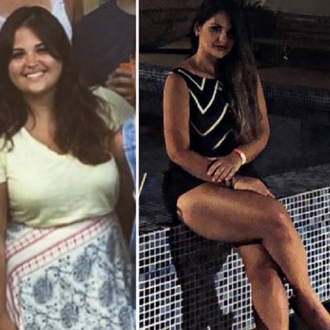 Rafaela Oliveira antes de emagrecer e em foto publicada neste ano em seu Instagram (Foto: Reprodução)