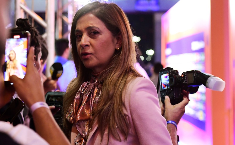 Leila Pereira, presidente do Palmeiras, em festa do Paulist&atilde;o &mdash; Foto: Marcos Ribolli