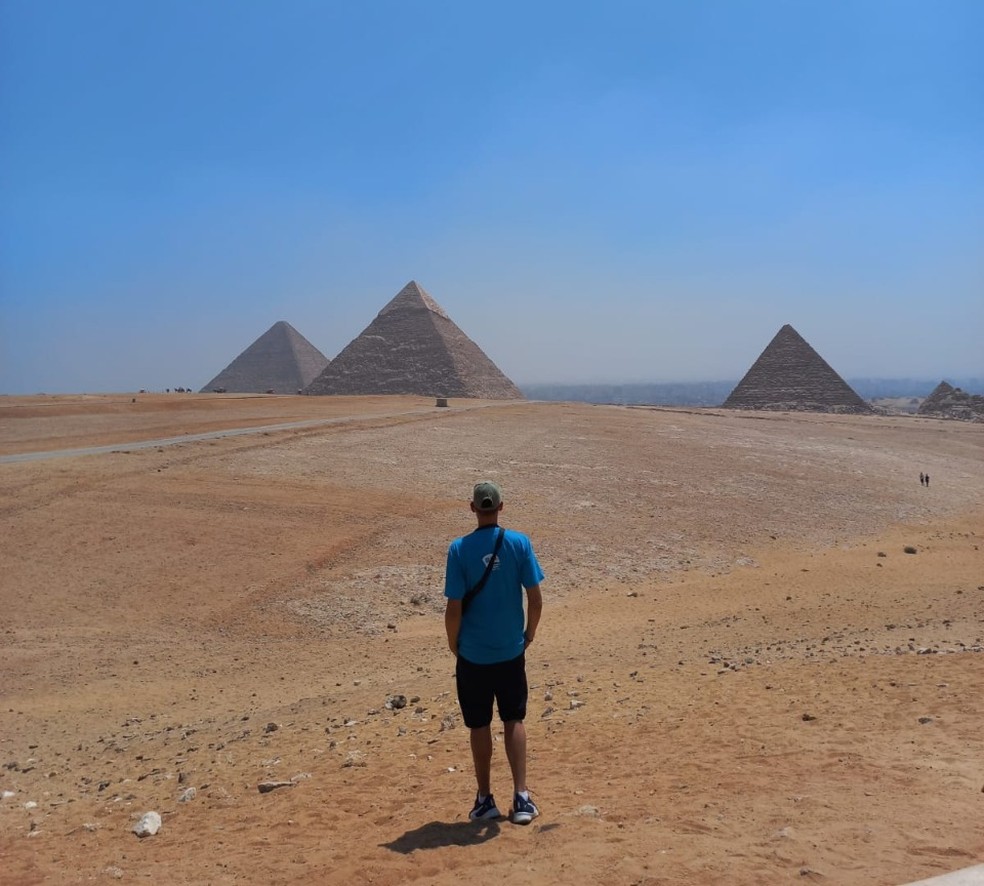 David conheceu pontos turísticos do Egito durante intercâmbio — Foto: Arquivo Pessoal