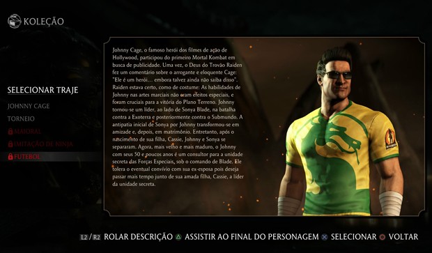 Veja como está Johnny Cage em Mortal Kombat X