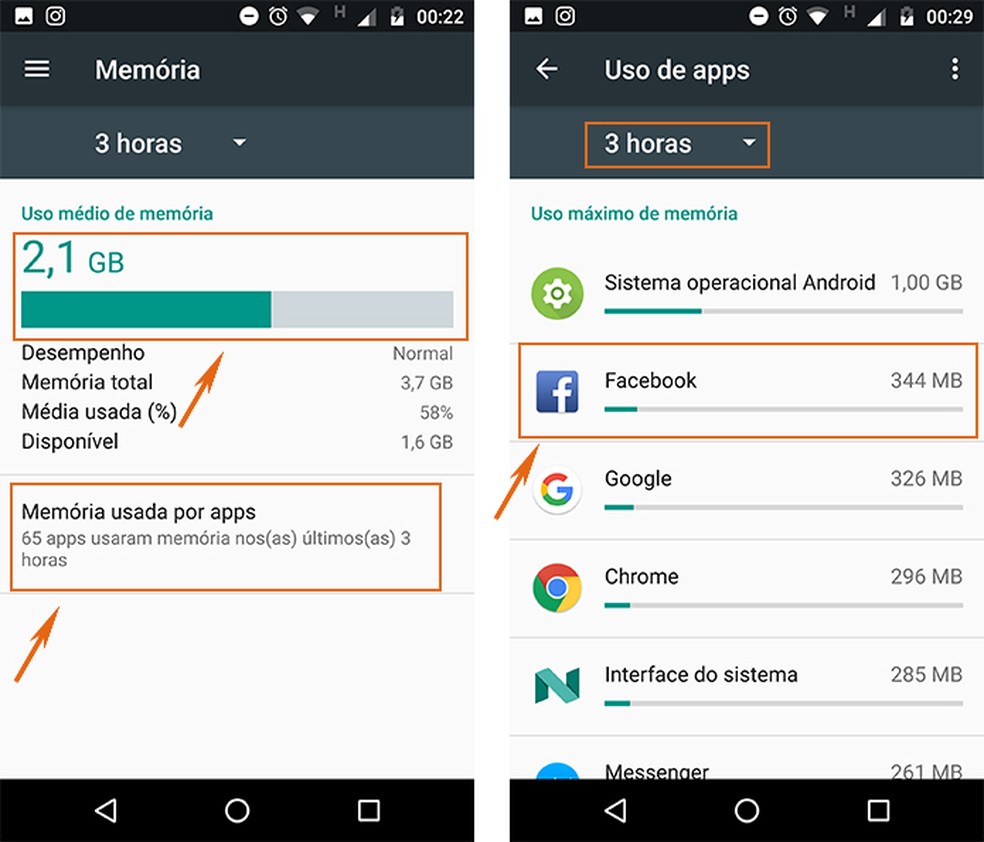 Selecione a memória utilizada pelos apps no celular Android