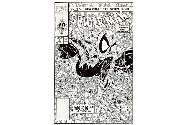 Arte original da Spider-Man nº 1, por Todd McFarlane – US$ 358,5 mil (Foto: Reprodução)