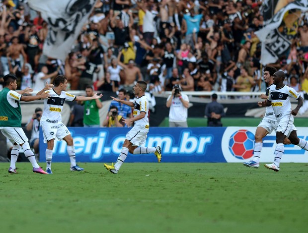 Botafogo comemora gol sobre o Vasco (Foto: André Durão)