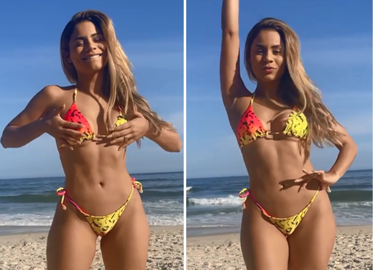 De biquíni, Lexa dança um de seus hits em praia (Foto: Reprodução/Instagram)