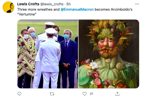 Emmanuel Macron é comparado à pintura (Foto: Reprodução/Internet)