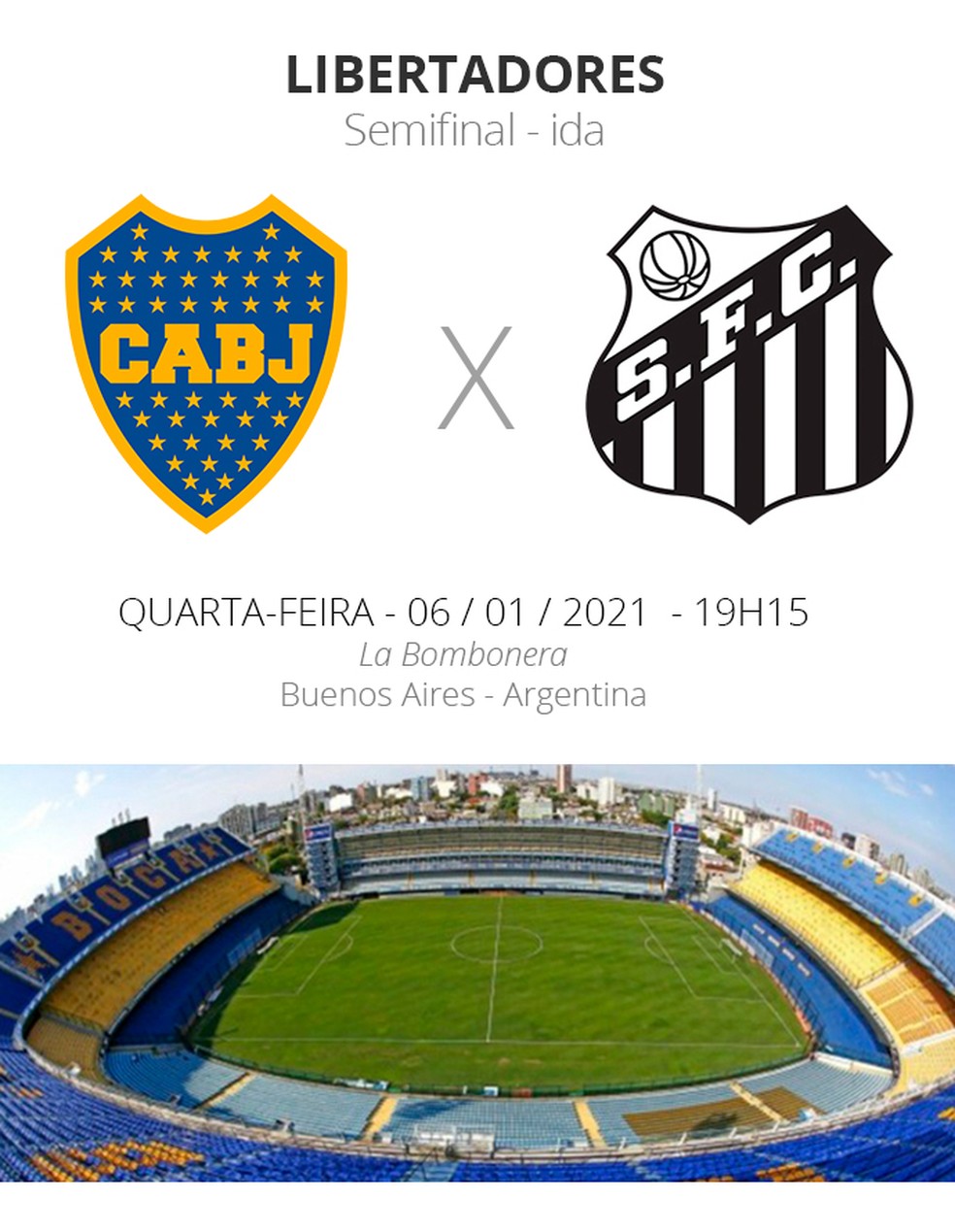 Boca Juniors x Santos — Foto: ge
