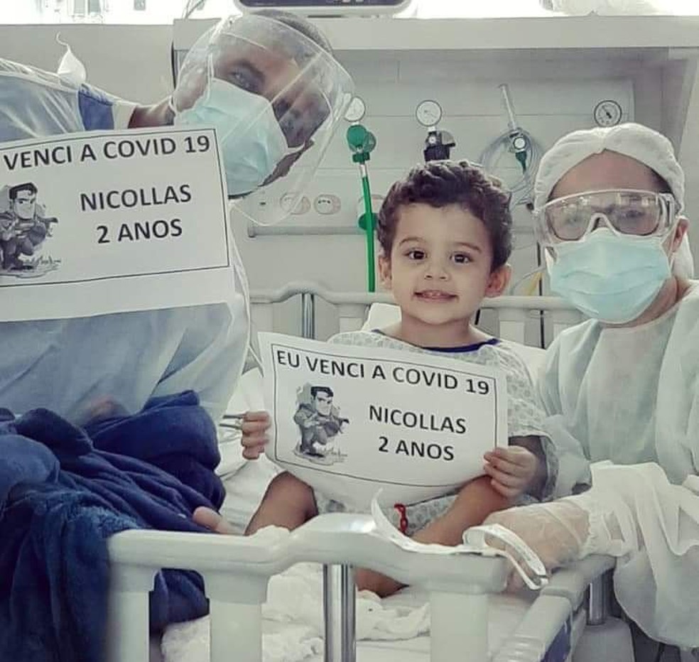 Nicollas, de apenas dois anos, teve diagn&oacute;stico positivo de Covid-19 &mdash; Foto: Elizeu Junior/Arquivo Pessoal