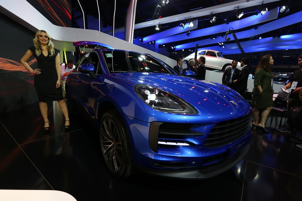 Porsche Macan no SalÃ£o do AutomÃ³vel 2018 â€” Foto: Marcelo Brandt/G1