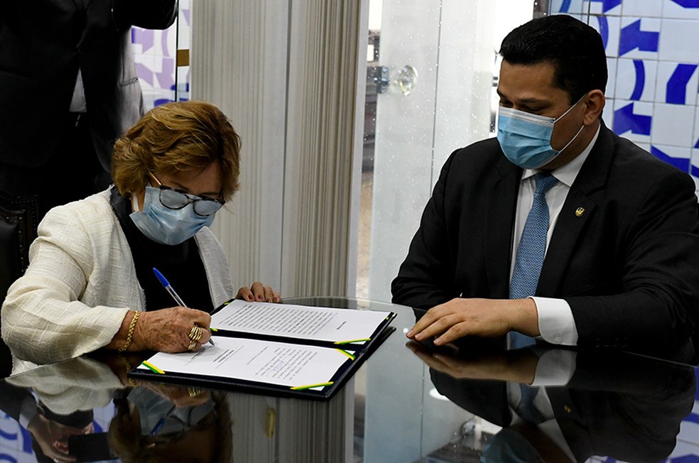 Nilda tomou posse como senadora interina ap�s o afastamento de Jos� Maranh�o, em janeiro de 2021 � Foto: Roque de S�/Senado Federal