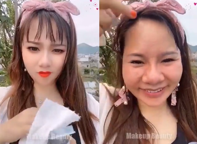 Antes e depois de maquiagem de mulheres asiáticas viraliza na internet (Foto: Reprodução/Twitter)