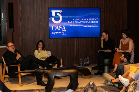 Cleber Papa, Jochen Voz e Natasha Barzaghi realizaram o talk "Como Levar Público Para as Artes Plásticas"