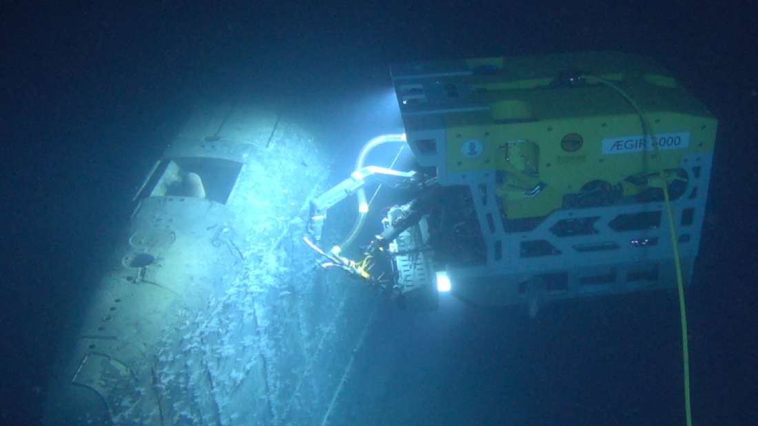 Submarino Komsomolets naufragado nas profundezas do Mar da Noruega  (Foto: Institute of Marine Research )