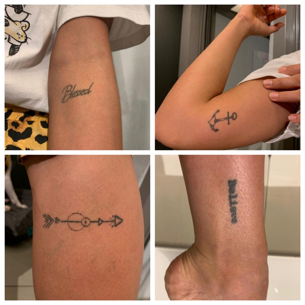 Braços, perna e pé: Mari, do BBB 20, mostra suas tatuagens — Foto: Arquivo pessoal
