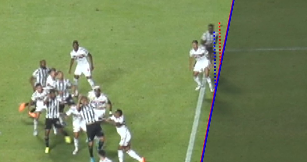 Análise do VAR do gol do Ceará contra o São Paulo — Foto: Reprodução