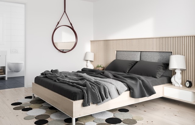 Minimalist modern bedroom. Render image. (Foto: Getty Images)