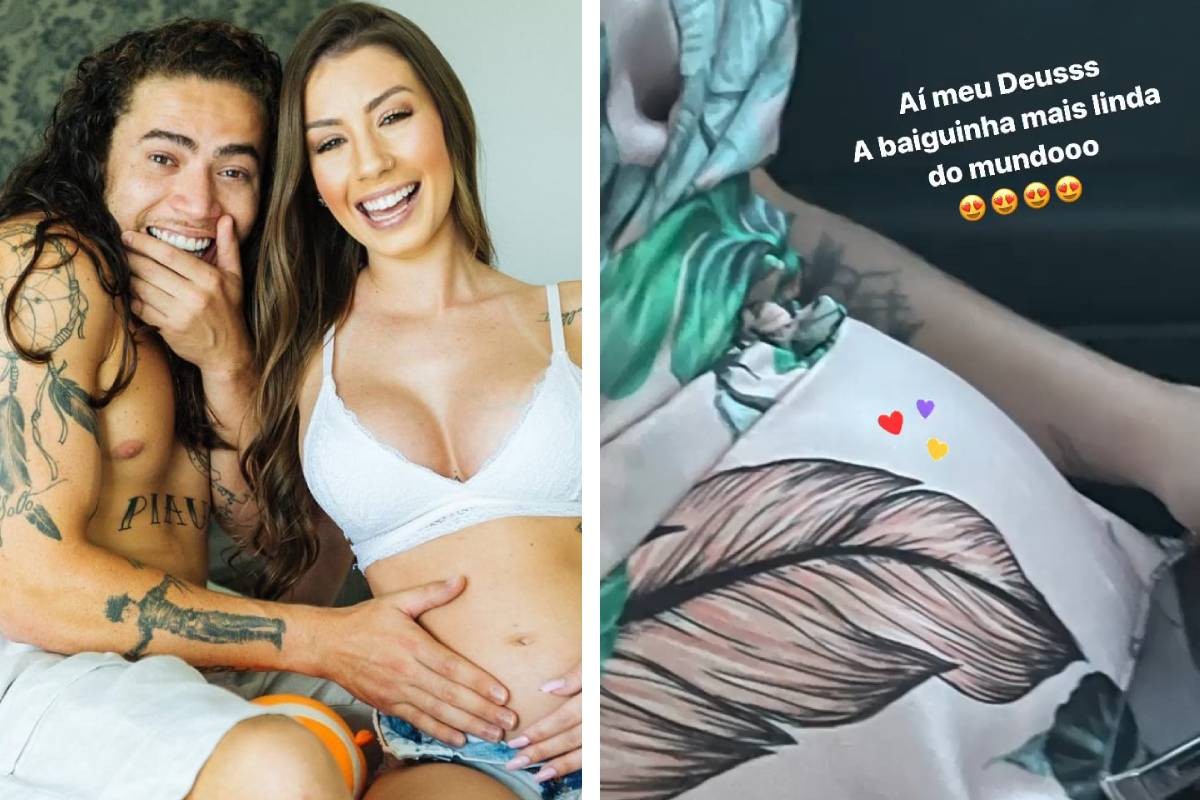 Whindersson Nunes se derrete pela barriga de grávida de Maria Lina Deggan (Foto: Reprodução/Instagram)