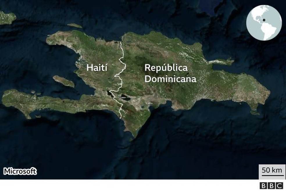 Mapa da Ilha de São Domingos — Foto: BBC