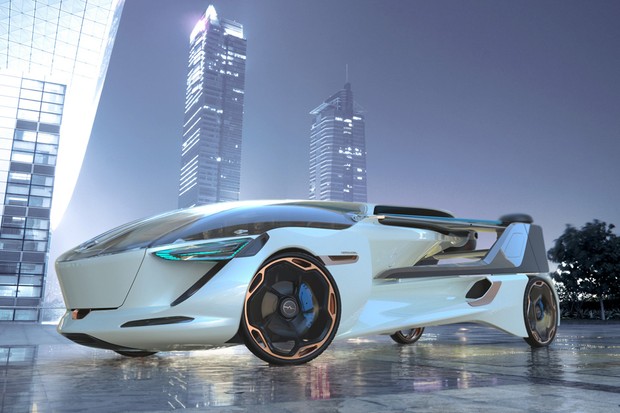 Aeromobil 5.0 fica com as asas e hélices recolhidas para andar como carro (Foto: Divulgação)
