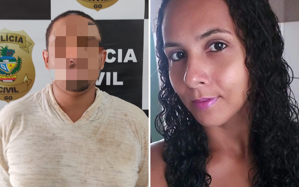 Homem indiciado por matar a companheira e Sione José da Silva, vítima do crime, em Trindade, Goiás — Foto: Divulgação/Polícia Civil