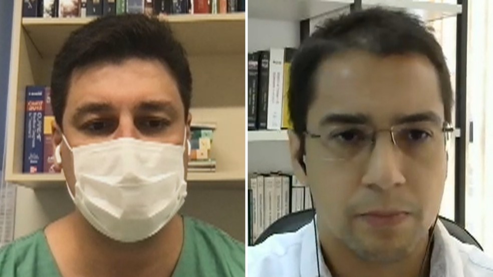 Médico Rafael Lessa Costa e defensor público Raphael Coelho — Foto: Reprodução/RBS TV