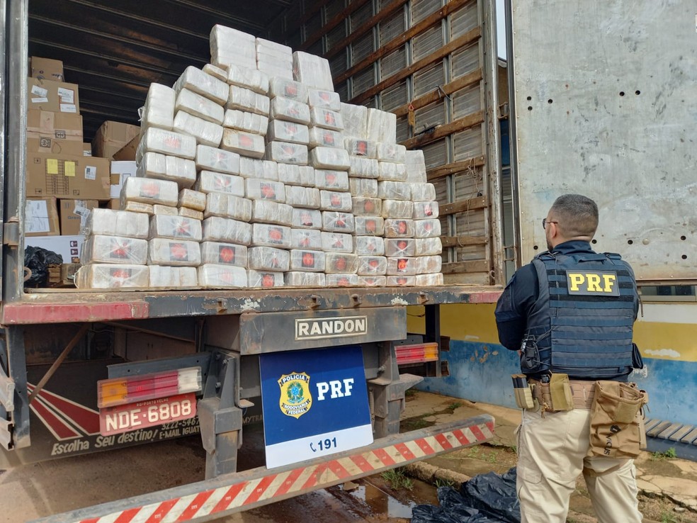 Essa é considerada a maior apreensão de cocaína realizada pela PRF em Rondônia — Foto: PRF/Reprodução