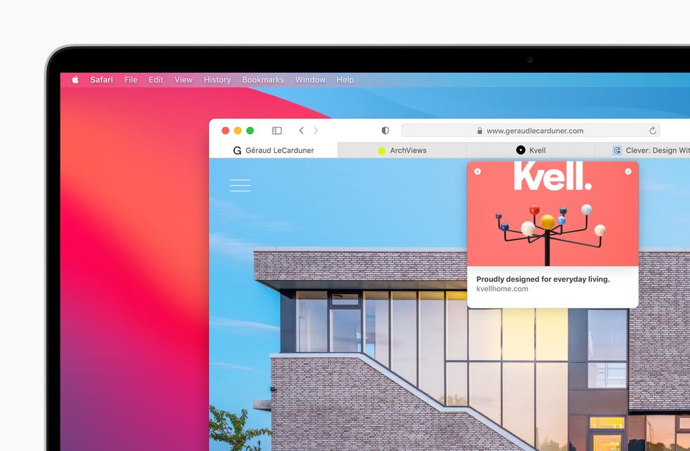 Mais rápido, Safari ganha gerenciamento de abas aprimorado e tela inicial personalizável — Foto: Divulgação/Apple
