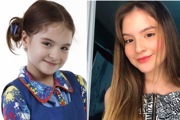 Antes e depois de Sophia Valverde, a chiquitita Maria (Foto: Divulgação/SBT e Reprodução/Instagram)