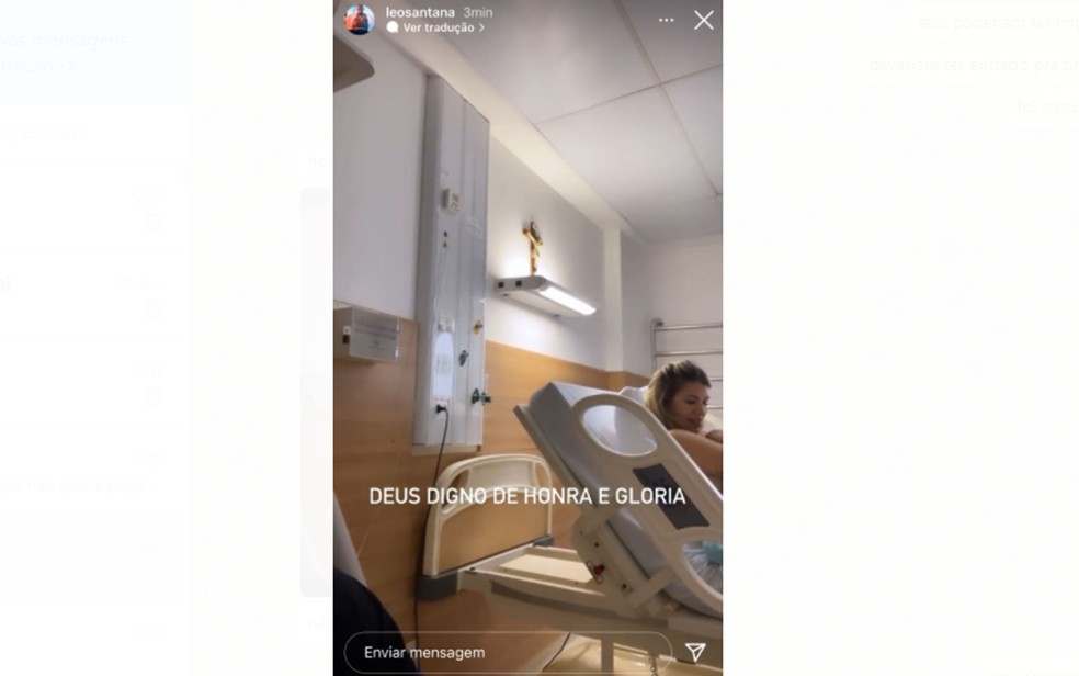 Léo Santana posta foto de Lore na maternidade — Foto: Reprodução/Instagram