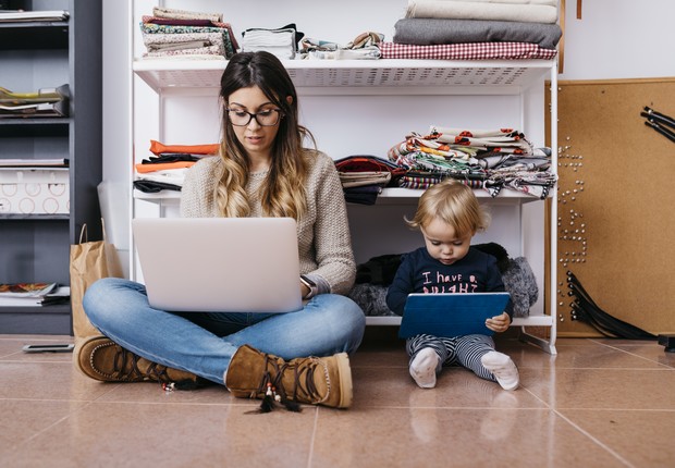 Bebês, trabalho, home office (Foto: Getty)