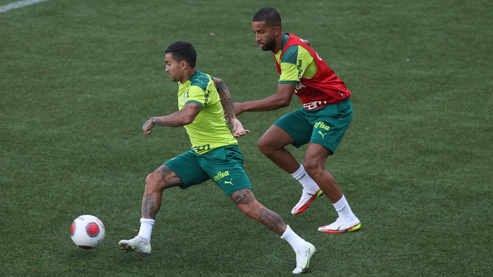 Dudu e Jorge na Academia do Palmeiras — Foto: Cesar Greco / Ag. Palmeiras