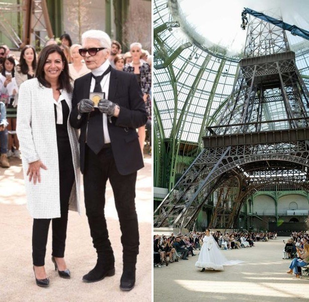 Karl Lagerfeld receives the Grand Vermeil award from Paris Mayor Anne Hidalgo (Foto: GORUNWAY)