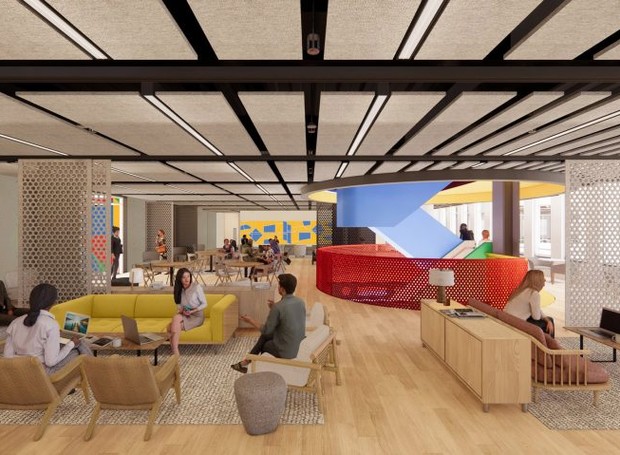 Outra área de integração criada para o futuro escritório do Google (Foto: Reprodução / BDG Architects)