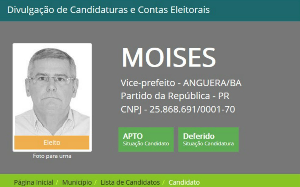 Vice-prefeito de Anguera (Foto: Reprodução/Divulgacand)