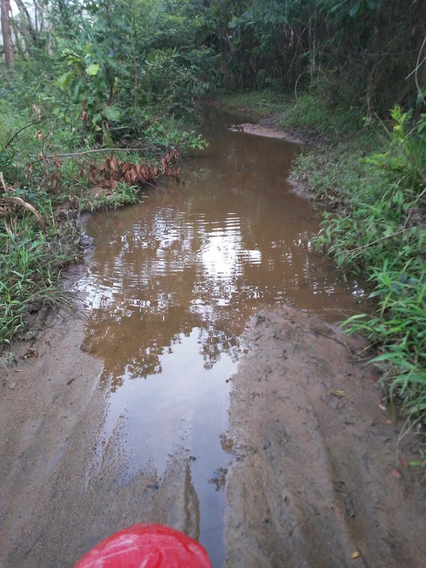 Estrada inundada — Foto: Arquivo pessoal/Telmo Ribeiro