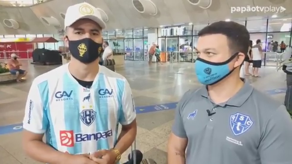 Tcharlles desembarcou em Belém na madrugada desta quinta-feira — Foto: Reprodução/PapãoTV