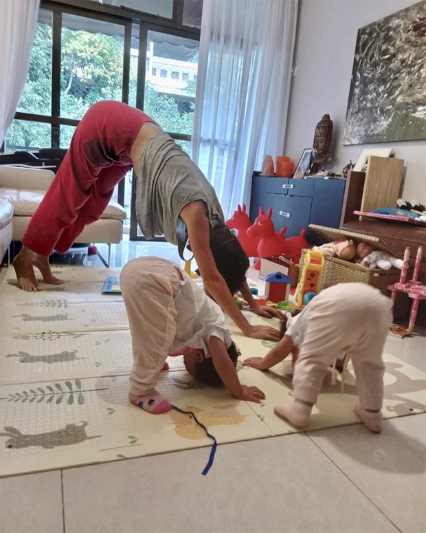 Marcella Fogaça mostra momento ioga com Pietra e Sophia (Foto: Reprodução / Instagram)