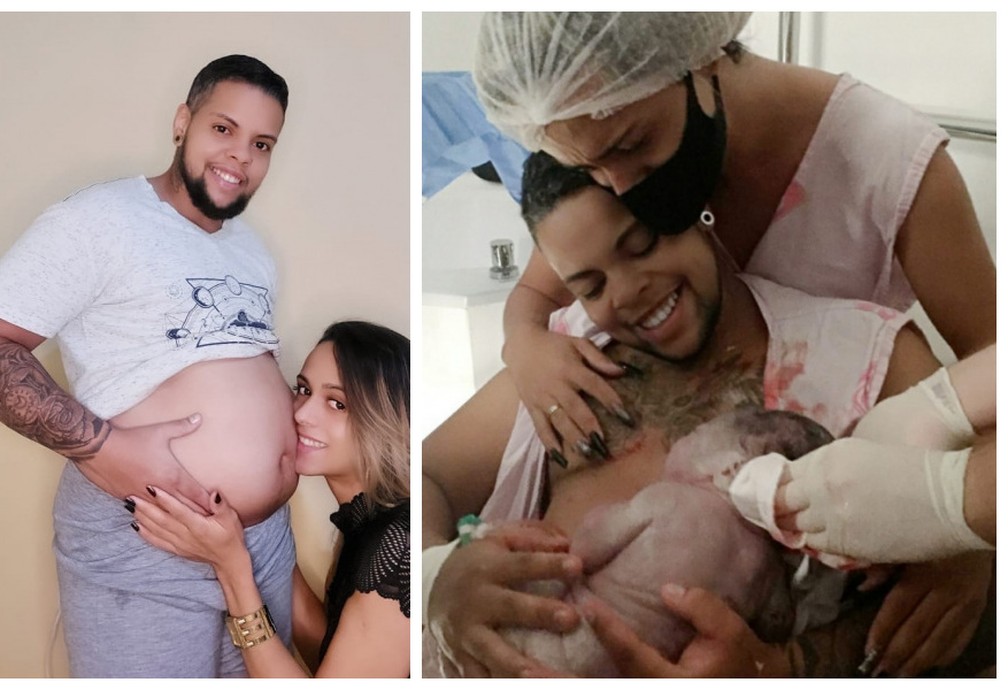 Rodrigo engravidou de forma natural e deu à luz Izabella nessa terça-feira (6) — Foto: Arquivo pessoal