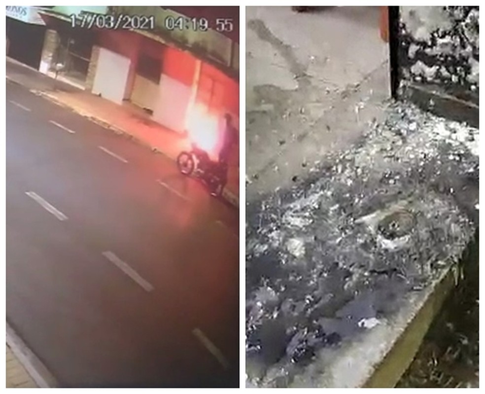 Homem ateou fogo na porta de jornal em Olímpia  — Foto: Arquivo Pessoal 